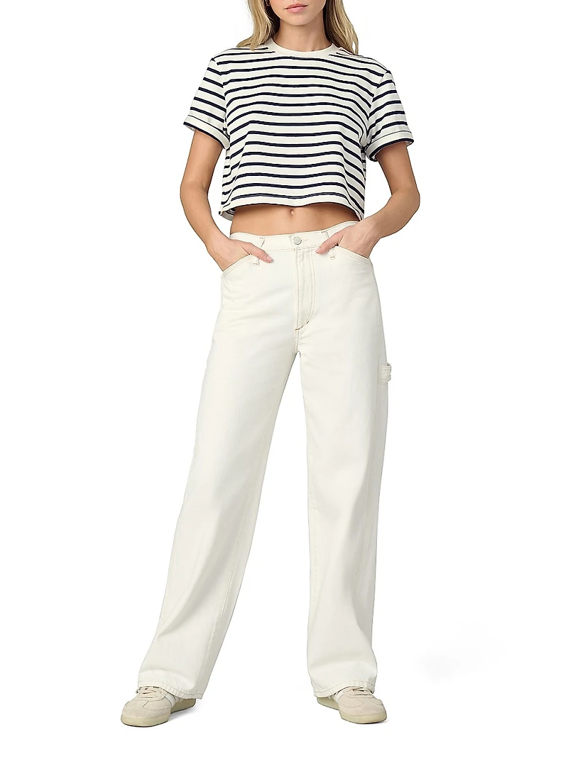 The Boxy Striped Cotton Crewneck T-Shirt