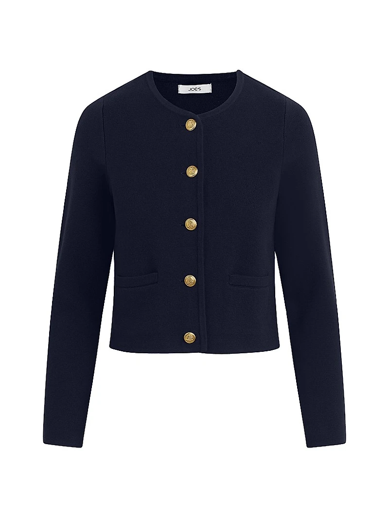 The Talia Cotton-Cashmere Crop Cardigan