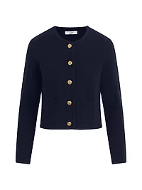 The Talia Cotton-Cashmere Crop Cardigan