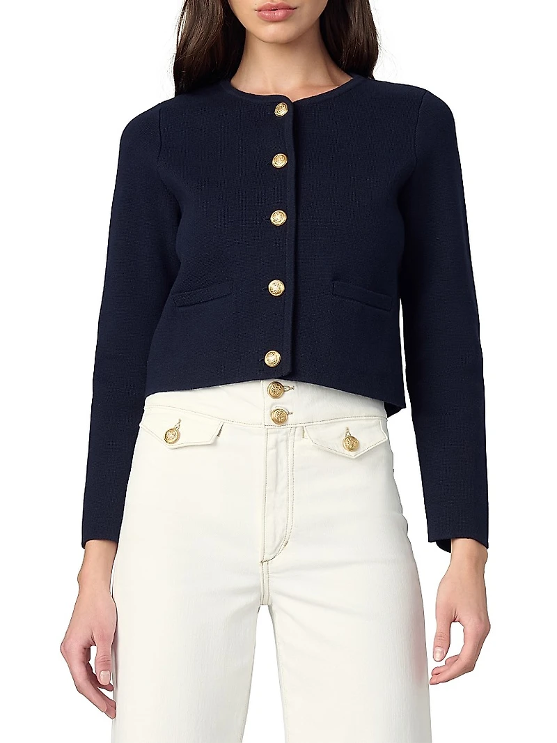The Talia Cotton-Cashmere Crop Cardigan