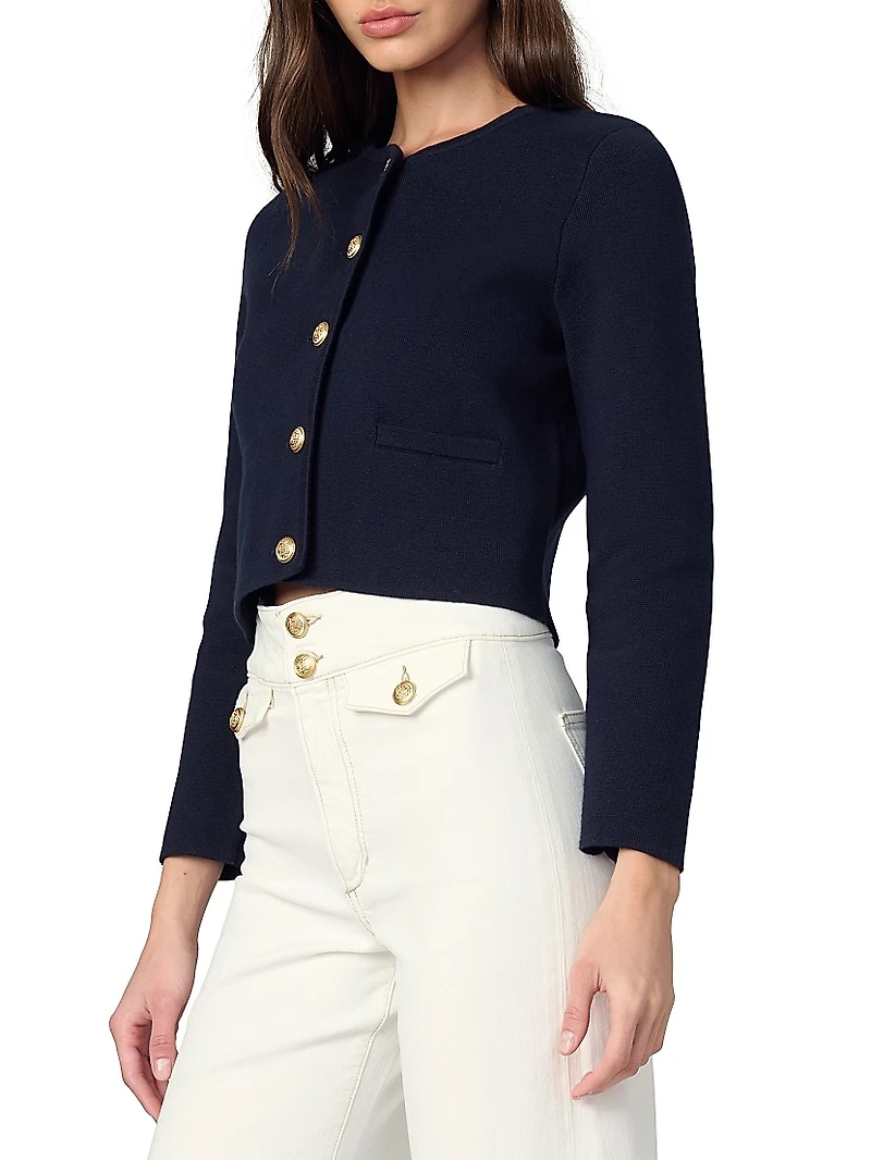 The Talia Cotton-Cashmere Crop Cardigan