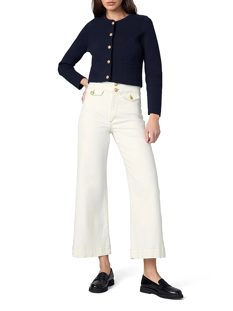 The Talia Cotton-Cashmere Crop Cardigan