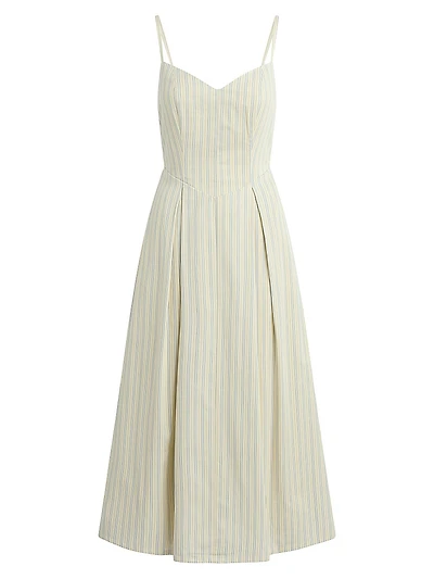 The Rhone Striped Cotton A-Line Midi-Dress