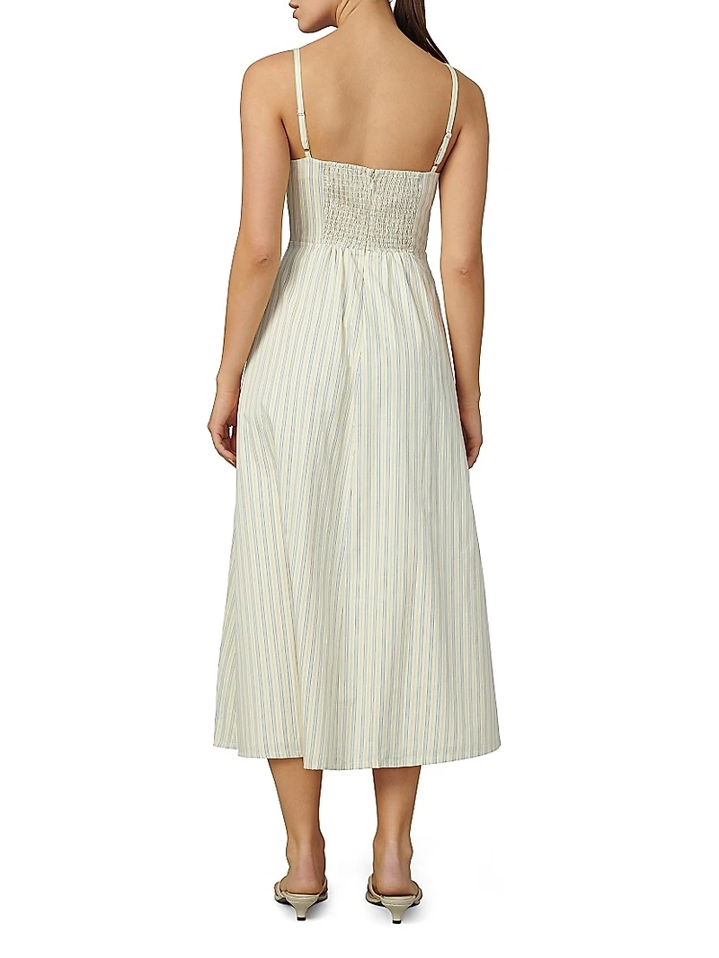 The Rhone Striped Cotton A-Line Midi-Dress