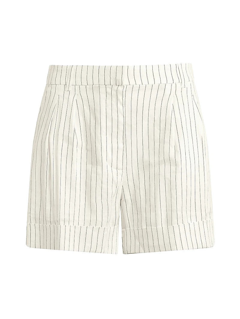 The Brody Tailored Pinstripe Linen-Blend Shorts
