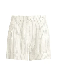 The Brody Tailored Pinstripe Linen-Blend Shorts