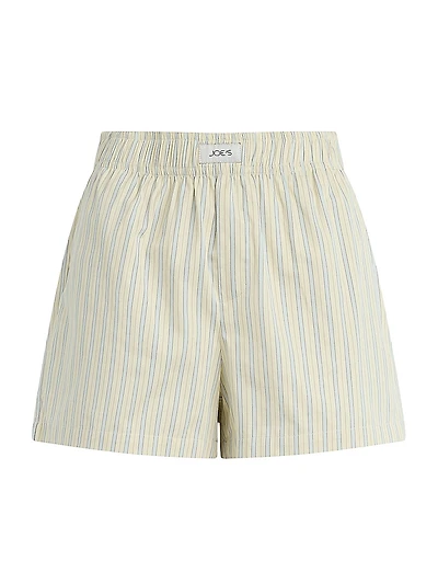 The Boyfriend Boxer Pinstripe Cotton Shorts