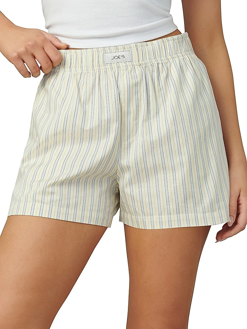 The Boyfriend Boxer Pinstripe Cotton Shorts