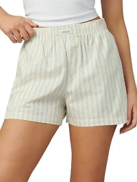 The Boyfriend Boxer Pinstripe Cotton Shorts