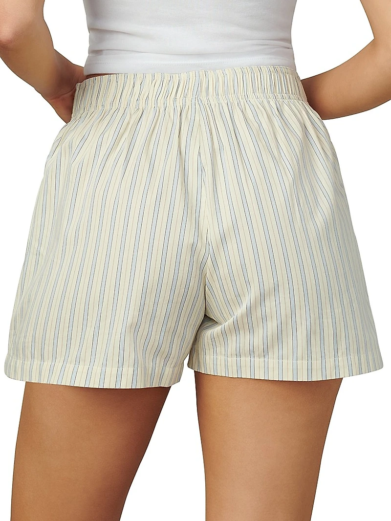 The Boyfriend Boxer Pinstripe Cotton Shorts