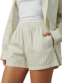 The Boyfriend Boxer Pinstripe Cotton Shorts