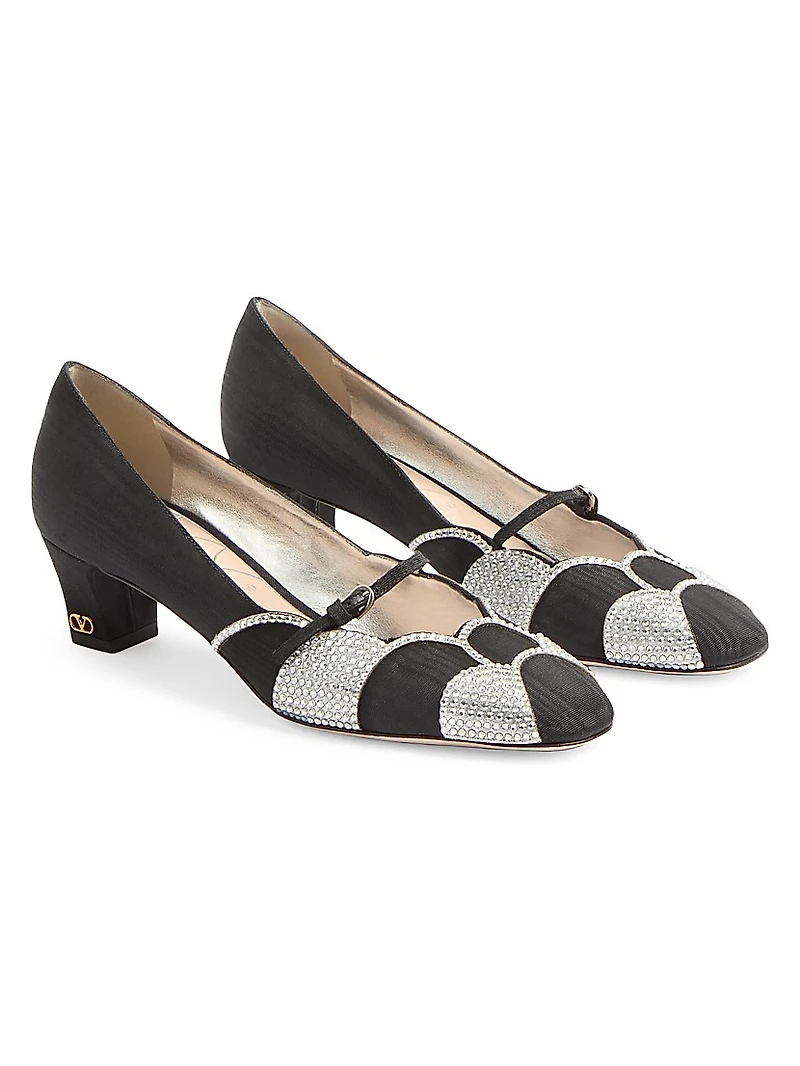 Bowow 45MM Pumps Moirè Fabric with Crystals