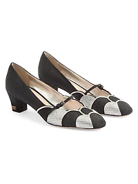 Bowow 45MM Pumps Moirè Fabric with Crystals