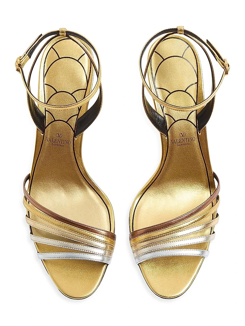 Ladycrush 85MM Sandals Laminated Nappa with Crystals