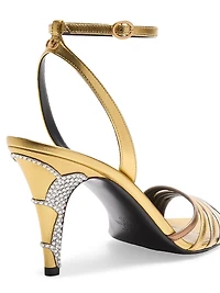 Ladycrush 85MM Sandals Laminated Nappa with Crystals