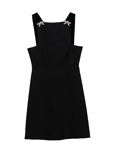Embroidered Cady Mini Dress