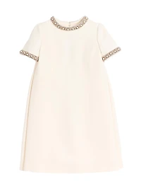 Embroidered Crepe Couture Short Dress