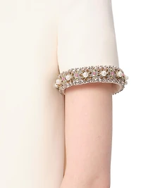 Embroidered Crepe Couture Short Dress