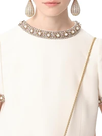 Embroidered Crepe Couture Short Dress