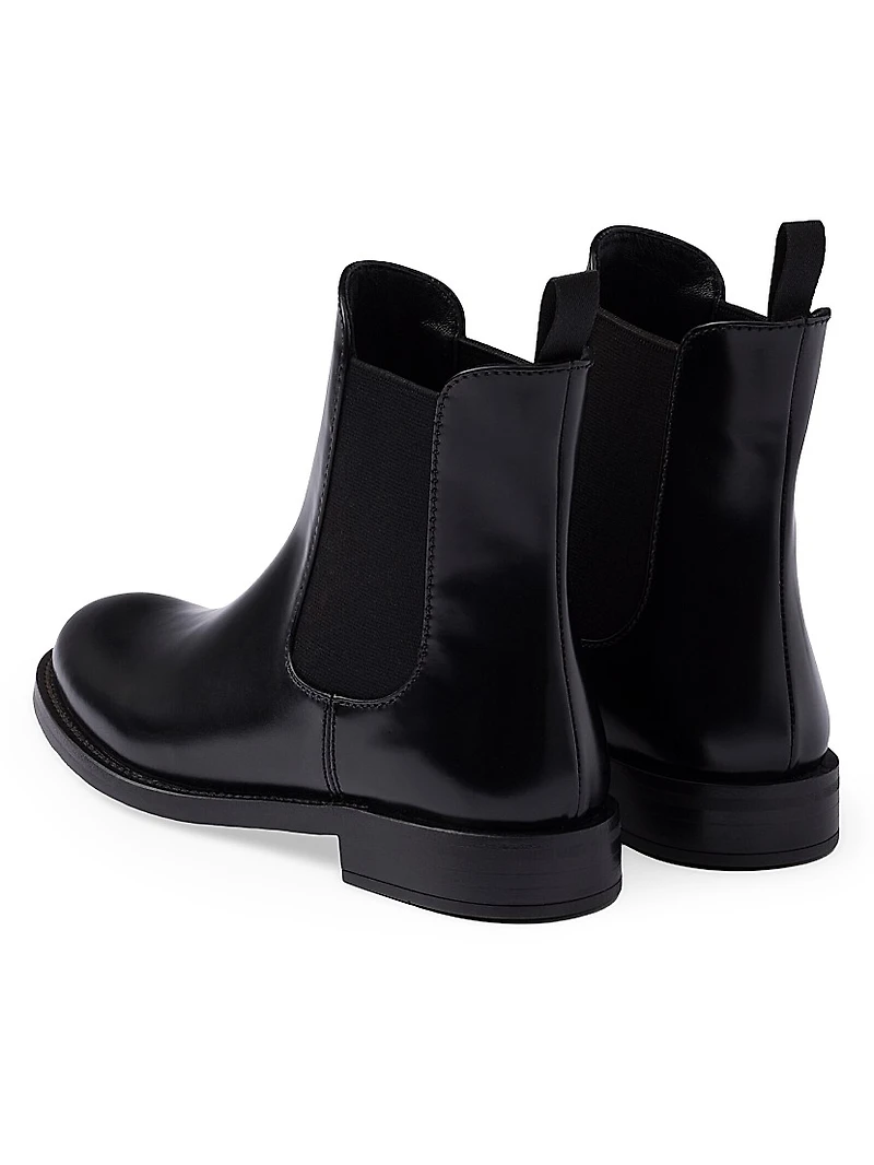 Brushed Leather Ankle Boots