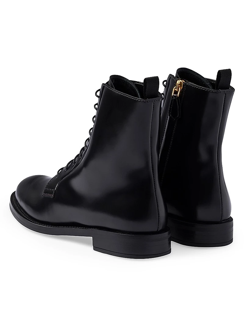 Brushed Leather Ankle Boots