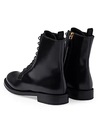 Brushed Leather Ankle Boots