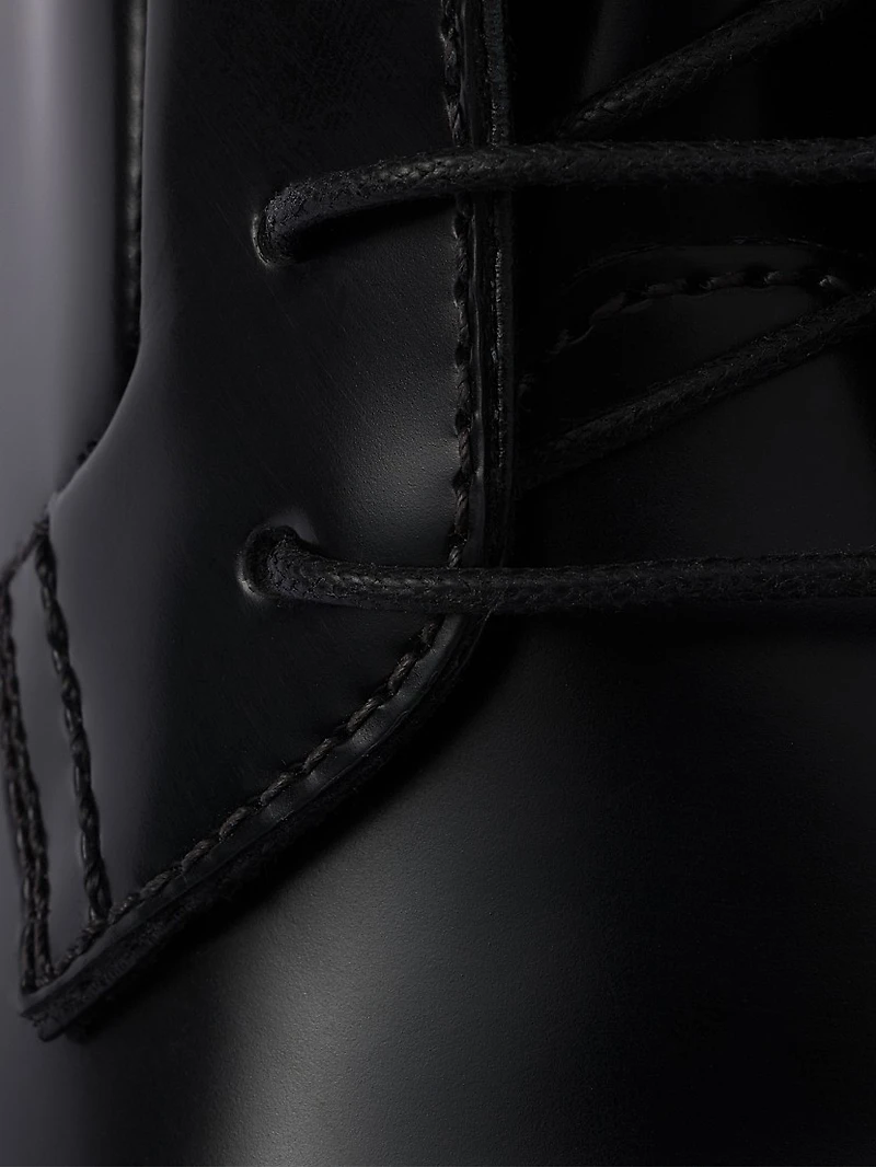 Brushed Leather Ankle Boots