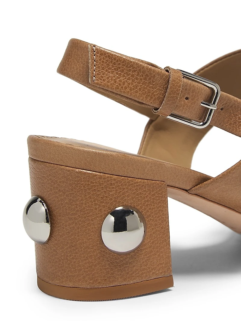 Gemma 45MM Studded Leather Block Heel Sandals