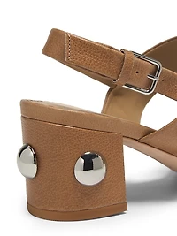 Gemma 45MM Studded Leather Block Heel Sandals
