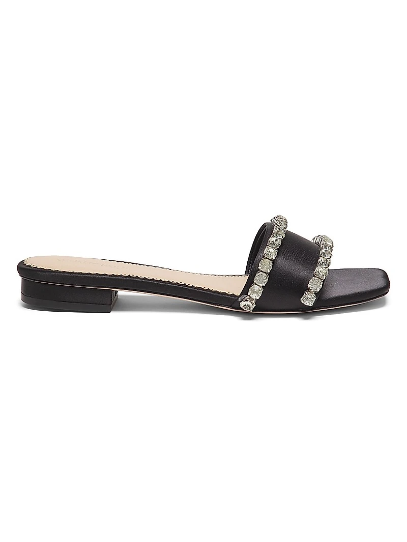 Catherine Crystal-Embellished Satin Slides