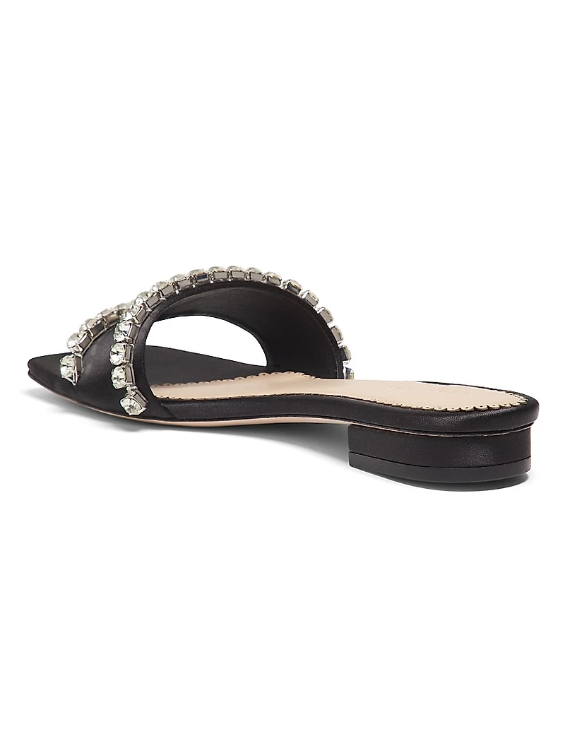 Catherine Crystal-Embellished Satin Slides