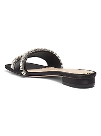 Catherine Crystal-Embellished Satin Slides