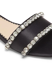 Catherine Crystal-Embellished Satin Slides