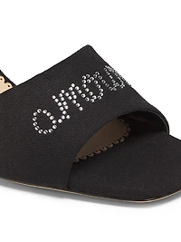 June 70MM Heatset Crystal-Embellished Linen Mules