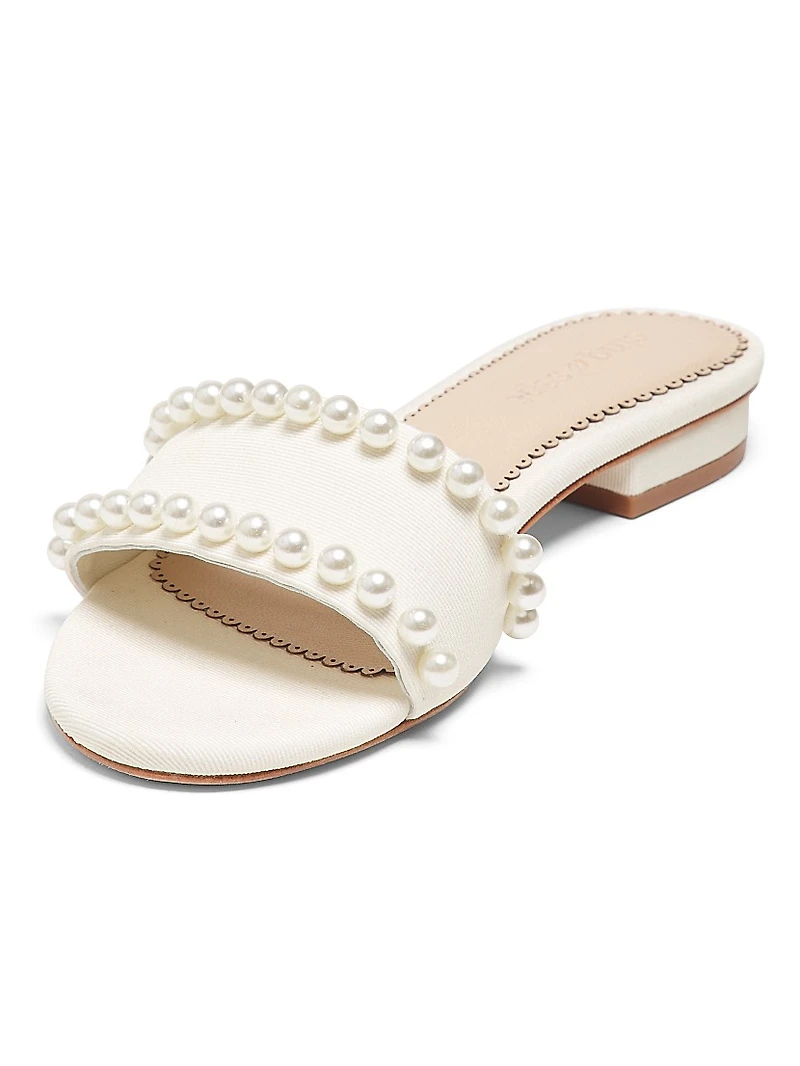 Finley Imitation Pearl-Embellished Sandals