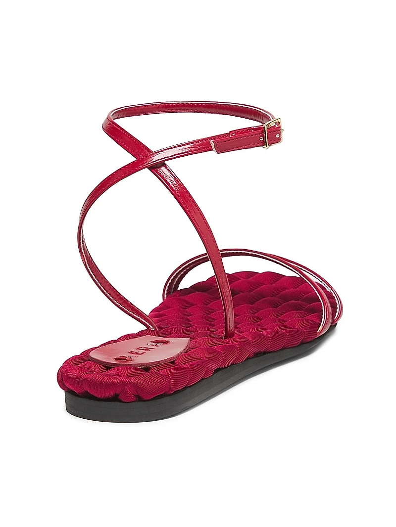 Faye Vegan Leather Flat Sandals