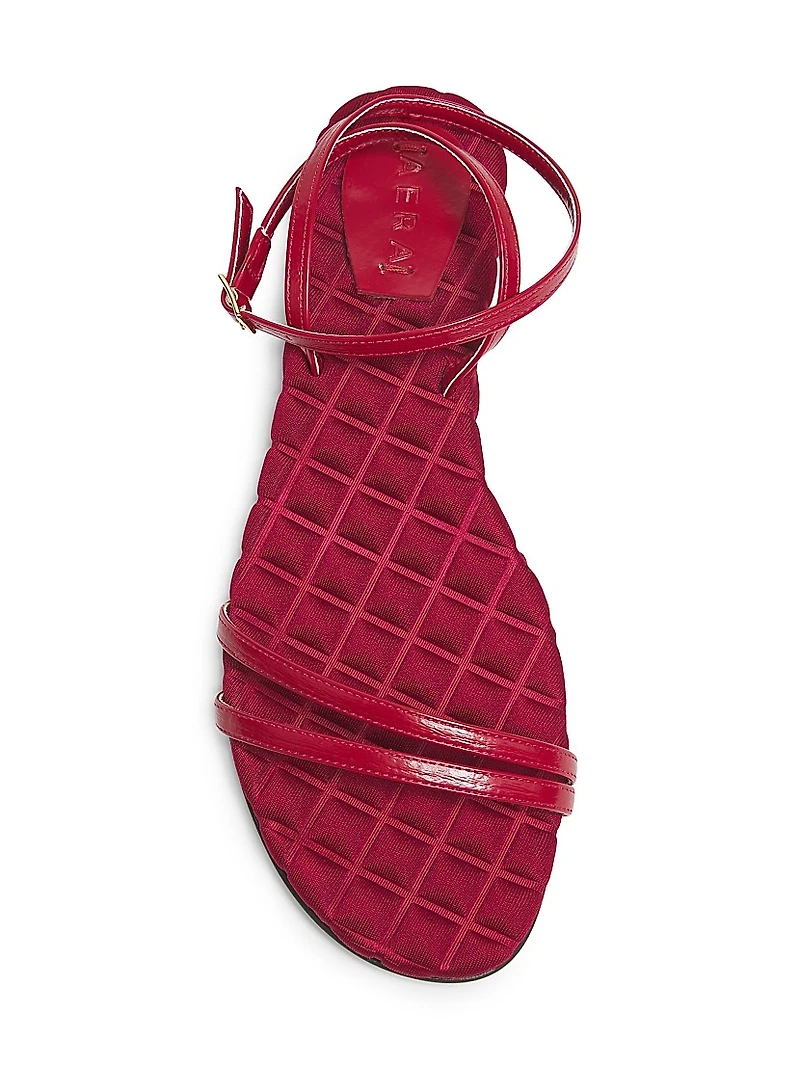 Faye Vegan Leather Flat Sandals