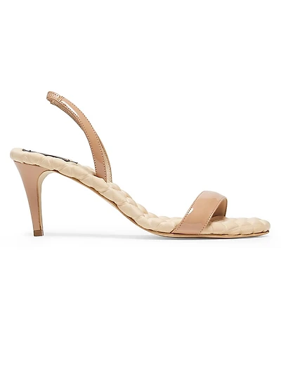 Claudia 75MM Patent Vegan Leather Slingback Sandals