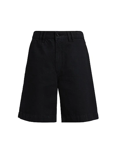 Classic High-Rise Denim Trouser Shorts