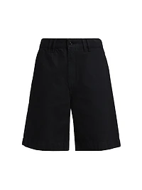 Classic High-Rise Denim Trouser Shorts