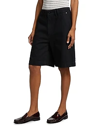 Classic High-Rise Denim Trouser Shorts