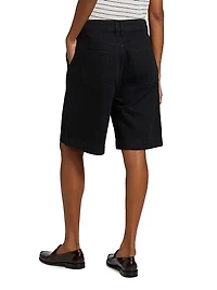 Classic High-Rise Denim Trouser Shorts