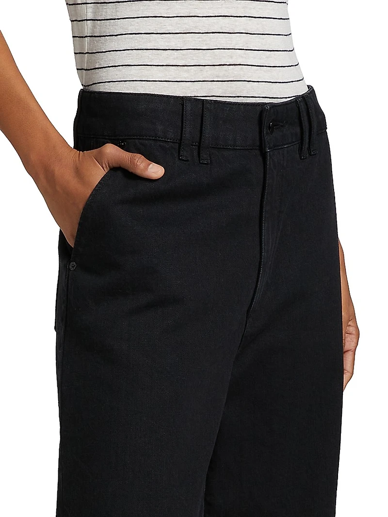 Classic High-Rise Denim Trouser Shorts