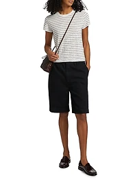 Classic High-Rise Denim Trouser Shorts