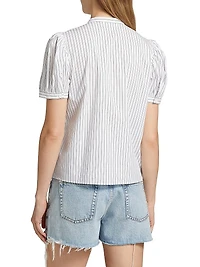 Gathered Striped Top