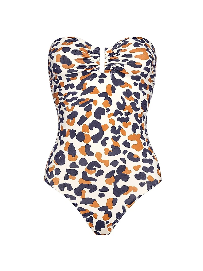 Posidonia Printed Bustier One-Piece Swimsuit