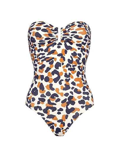 Posidonia Printed Bustier One-Piece Swimsuit