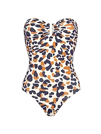 Posidonia Printed Bustier One-Piece Swimsuit