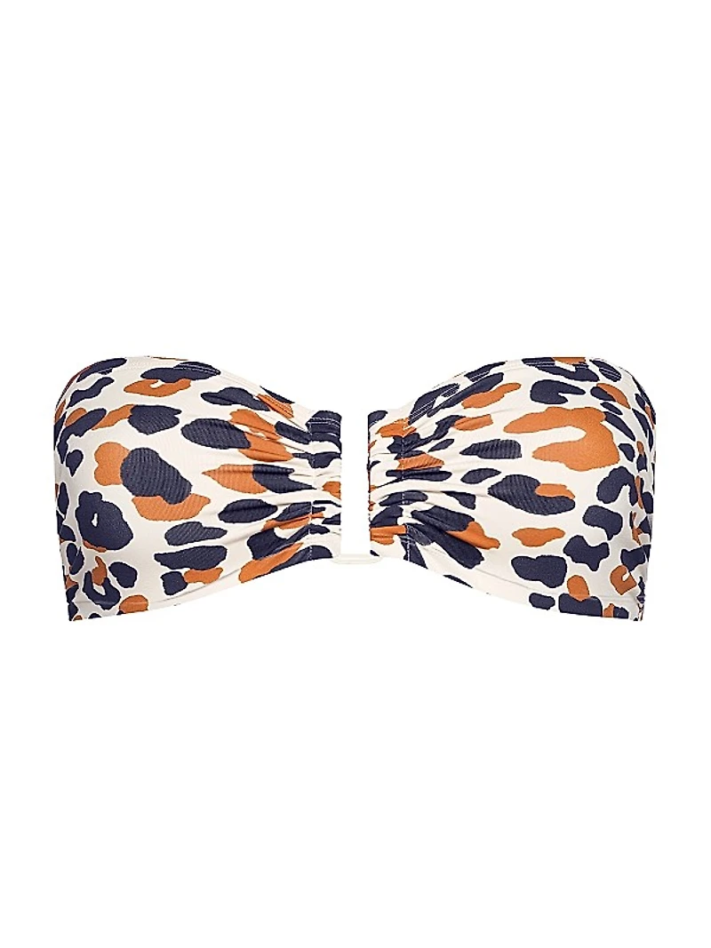 Perle Printed Bandeau Bikini Top