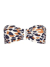 Perle Printed Bandeau Bikini Top
